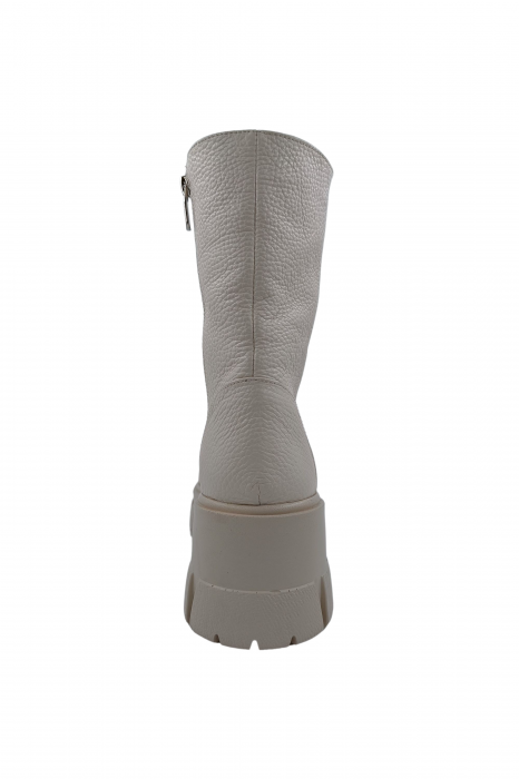 Ghete damă casual, piele naturală bizon, cataramă, talpă ușoară, crampoane mari, bej deschis, SANDALI [3]