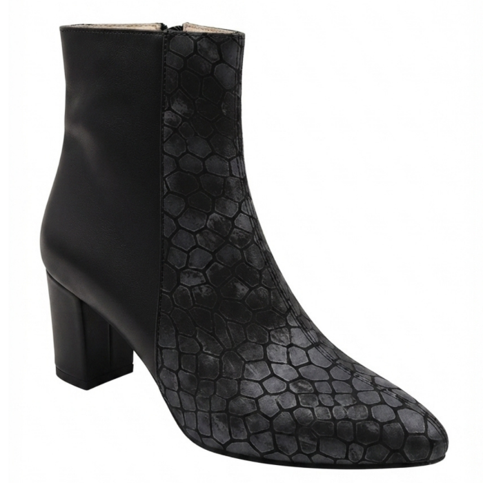 Botine damă piele – Dark Mosaic, vârf ascuțit [2]
