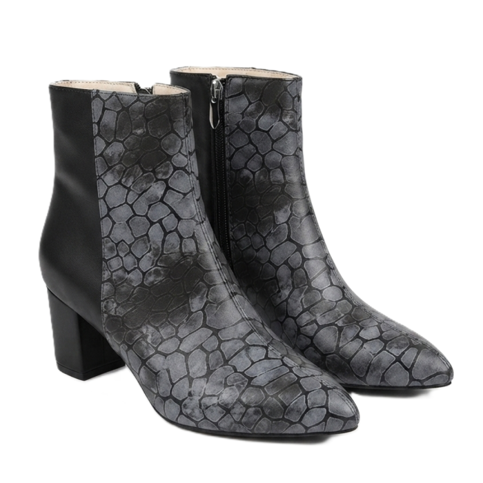 Botine damă piele – Dark Mosaic, vârf ascuțit [4]