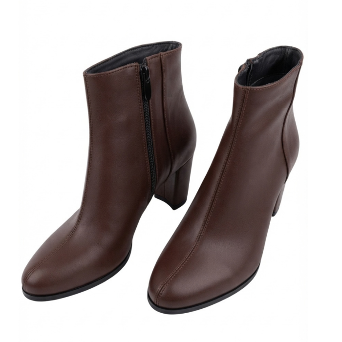 Botine damă piele naturală maro cognac [4]