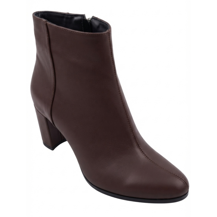 Botine damă piele naturală maro cognac [2]