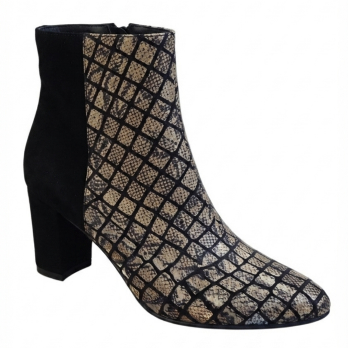 Botine damă piele – Python Golden, vârf ascuțit [2]