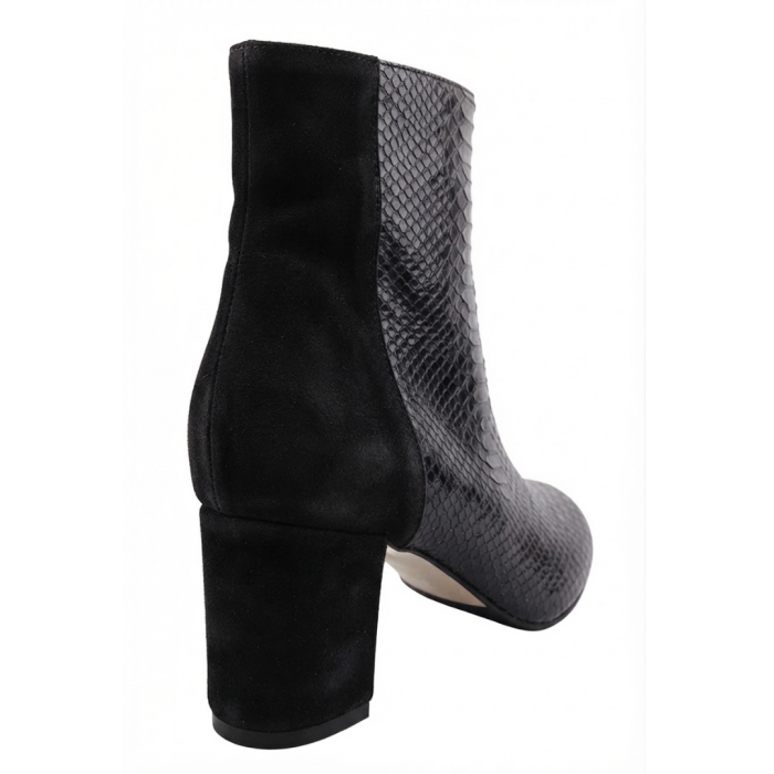Botine damă piele – Black Scales, vârf ascuțit [3]