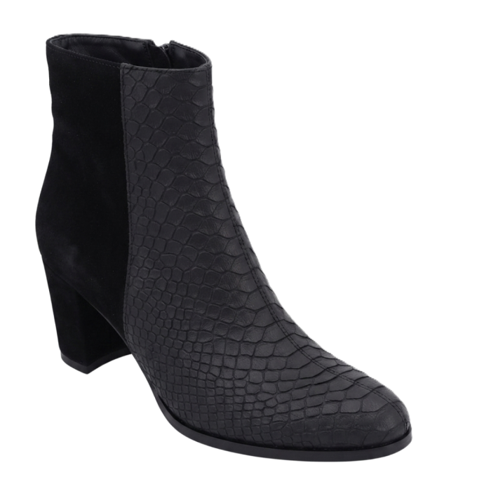 botine dama piele naturala black scales piele intoarsa neagra toc bloc [2]