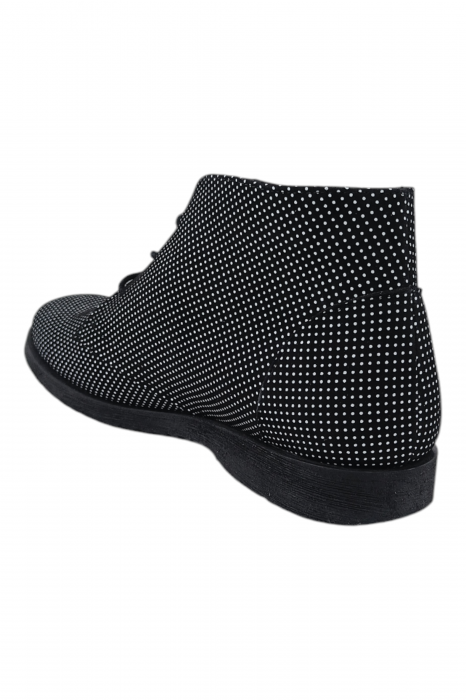 Ghete casual unisex - piele naturală, sireturi, talpa usoara, imprimeu carouri [3]
