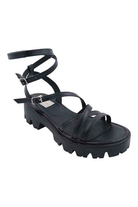 Sandale dama fara toc, piele naturala, negru, 37 [2]
