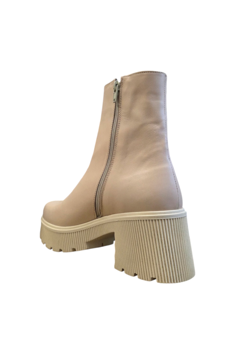 Ghete damă bej din piele naturală box cu talpă masivă [3]