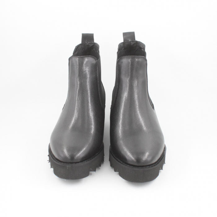 Ghete damă casual, piele naturală, elastic, talpă ușoară,microporos, negru, Sandali [3]