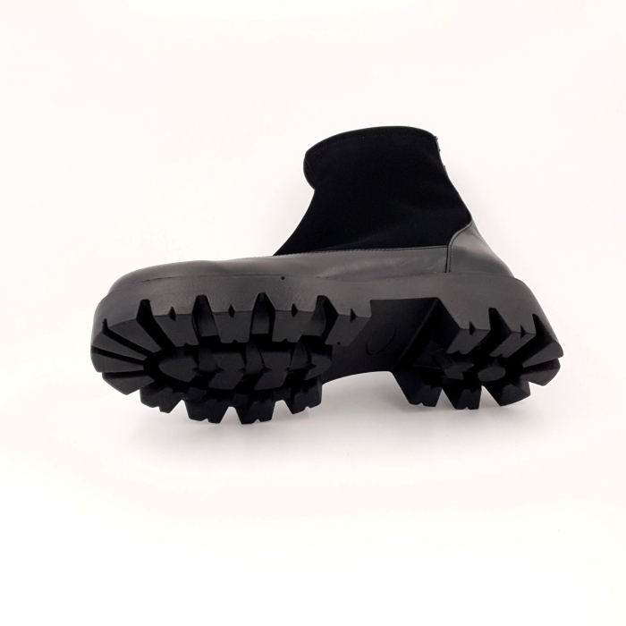 Ghete damă piele box & stretch – slip-on cu fermoar [4]