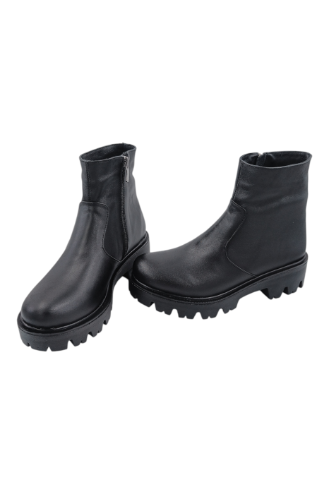 Ghete damă casual, piele naturală, talpă ușoară, negru, 33 [5]