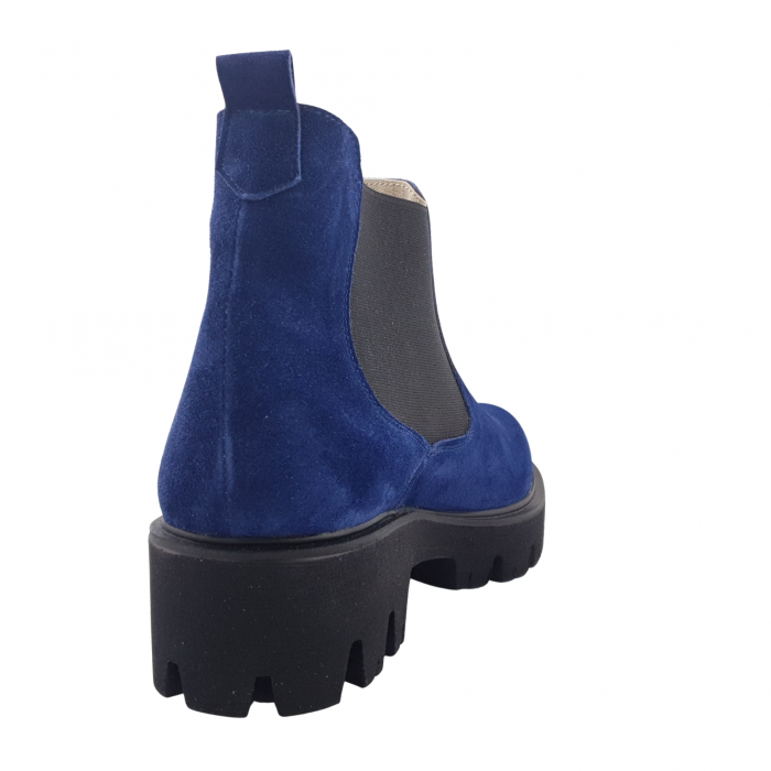 Ghete damă, piele naturală velur, talpă ușoară, crampoane mari, bleumarin, Sandali [2]