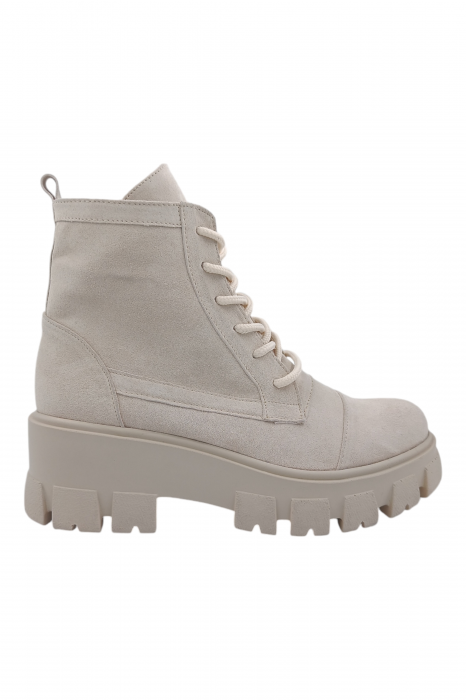 Ghete damă, piele naturală velur, talpă ușoară, crampoane mari, bej [2]