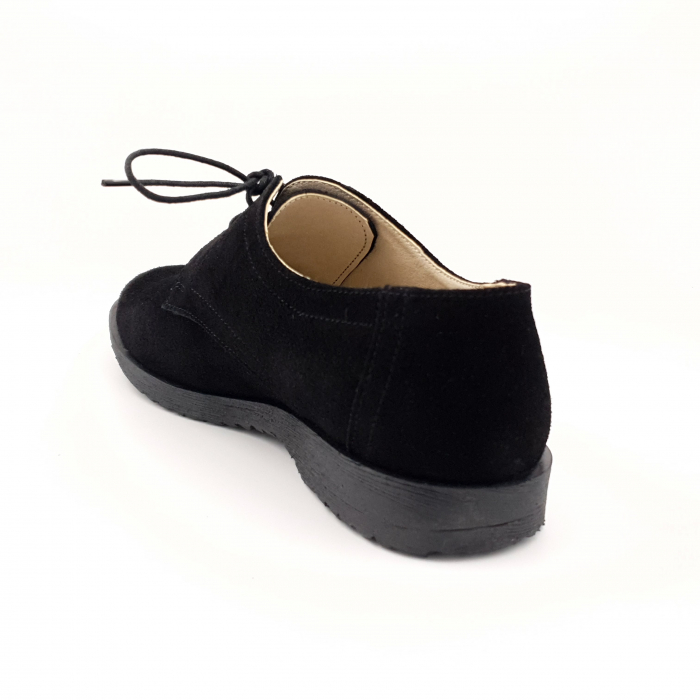 Pantofi casual, tip unisex, piele naturală întoarsă, negru velur, Sandali [2]
