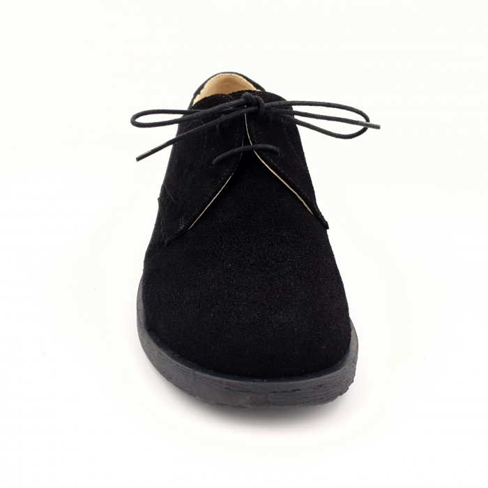 Pantofi casual, tip unisex, piele naturală întoarsă, negru velur, Sandali [3]
