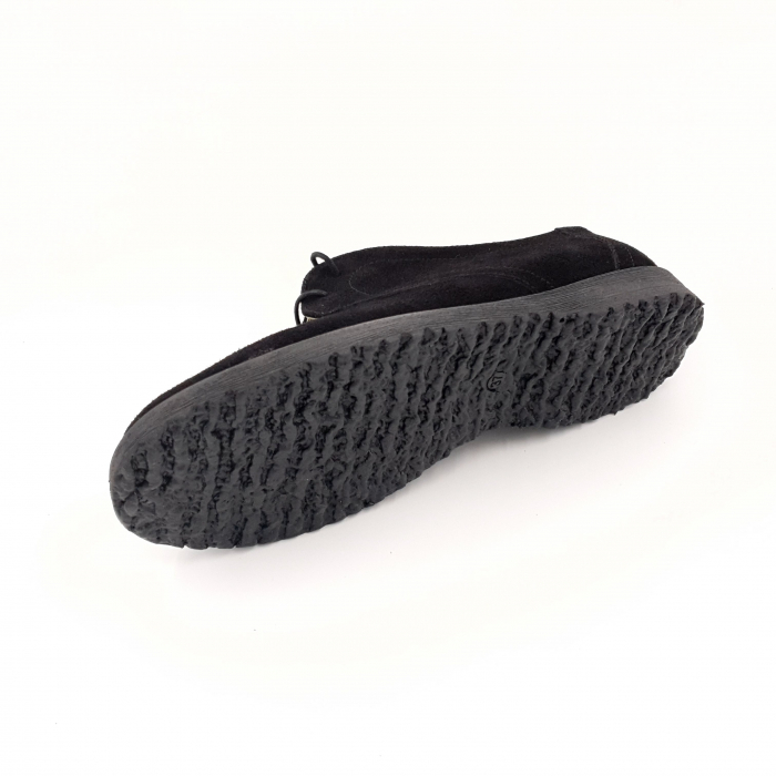 Pantofi casual, tip unisex, piele naturală întoarsă, negru velur, Sandali [4]