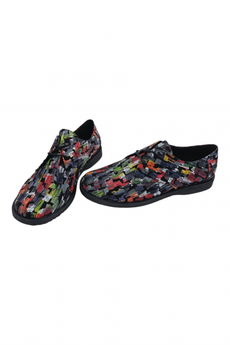 Pantofi casual unisex - piele naturală box, sireturi, talpa usoara, imprimeu picasso [5]