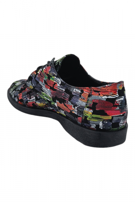 Pantofi casual unisex - piele naturală box, sireturi, talpa usoara, imprimeu picasso [3]