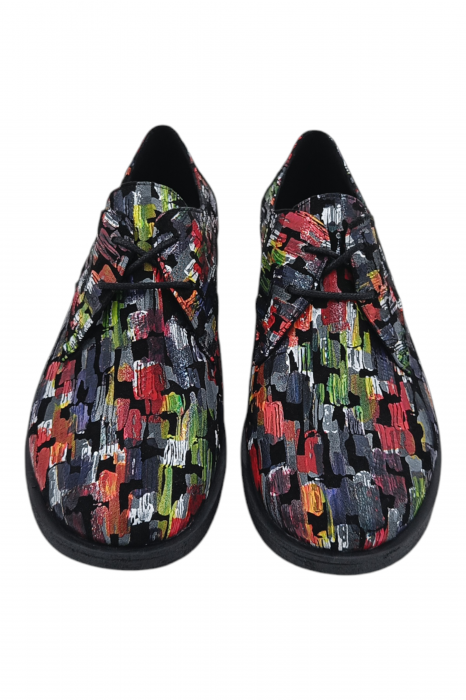 Pantofi casual unisex - piele naturală box, sireturi, talpa usoara, imprimeu picasso [4]