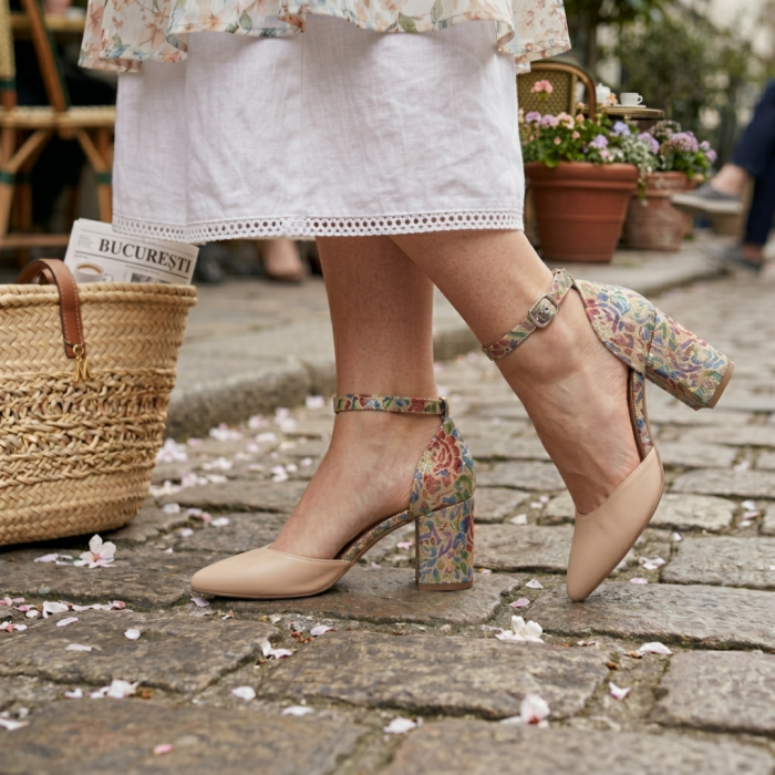 pantofi dama bej piele naturala luxury mosaic [6]