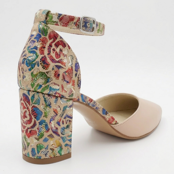 pantofi dama bej piele naturala luxury mosaic [2]