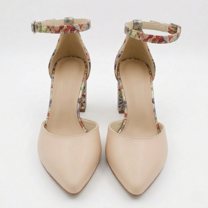 pantofi dama bej piele naturala luxury mosaic [3]