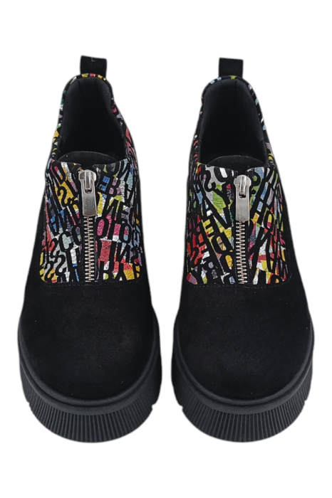 Pantofi damă din piele întoarsă cu imprimeu colorat – mărimea 37.5 [4]