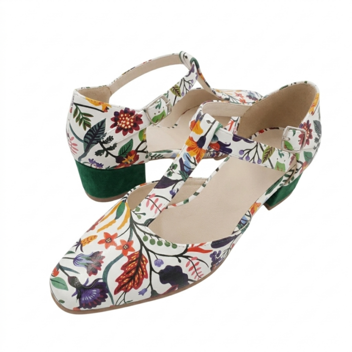 pantofi dama imprimeu floral garden varf patrat [4]