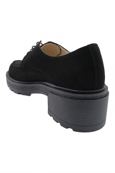 Pantofi damă eleganți, piele naturală velur, talpă ușoară, crampoane, negru, SANDALI [3]