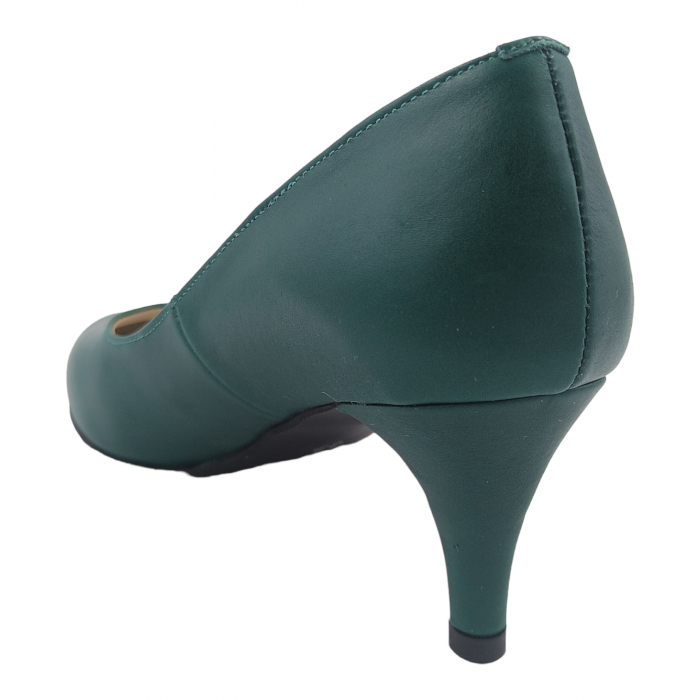 Pantofi damă eleganți, piele naturală box, toc cui, verde. SANDALI [3]