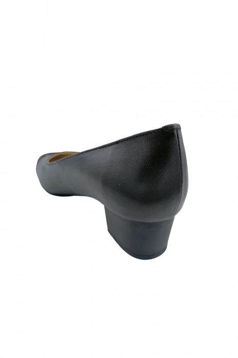 Pantofi damă eleganți, piele naturală box, toc gros, negru, picasso, Sandali [2]
