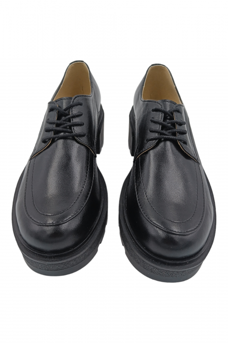Pantofi damă eleganți, piele naturală, talpă ușoară, crampoane, negru, SANDALI [4]