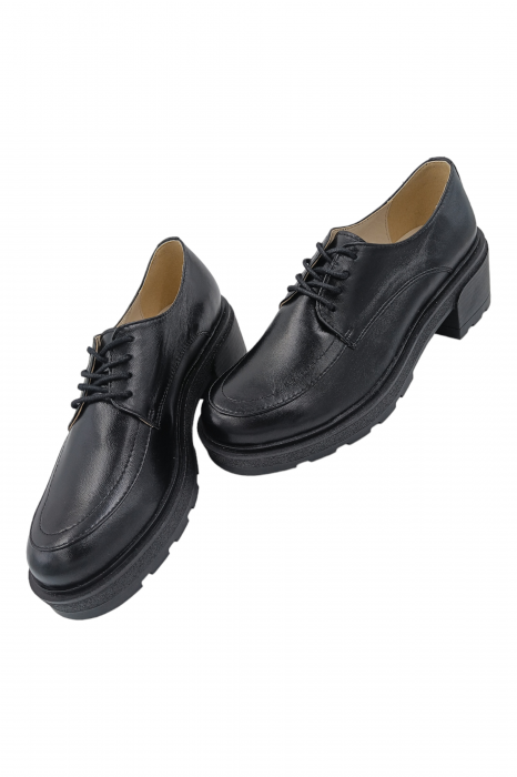 Pantofi damă eleganți, piele naturală, talpă ușoară, crampoane, negru, SANDALI [5]
