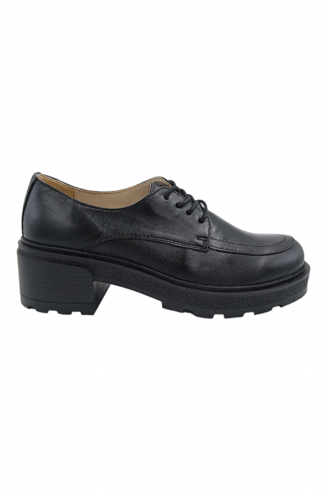 Pantofi damă eleganți, piele naturală, talpă ușoară, crampoane, negru, SANDALI [2]