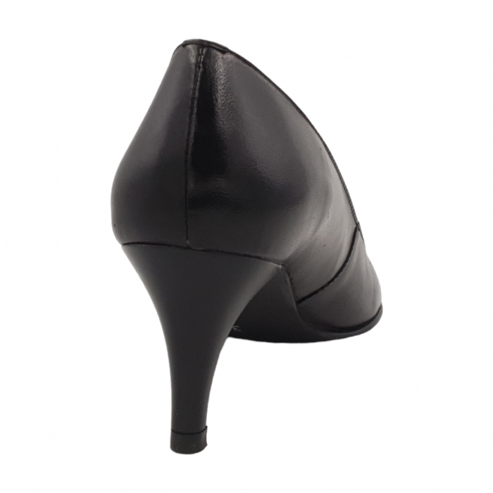 Pantofi damă eleganți, piele naturală, toc cui, negru, Sandali [2]