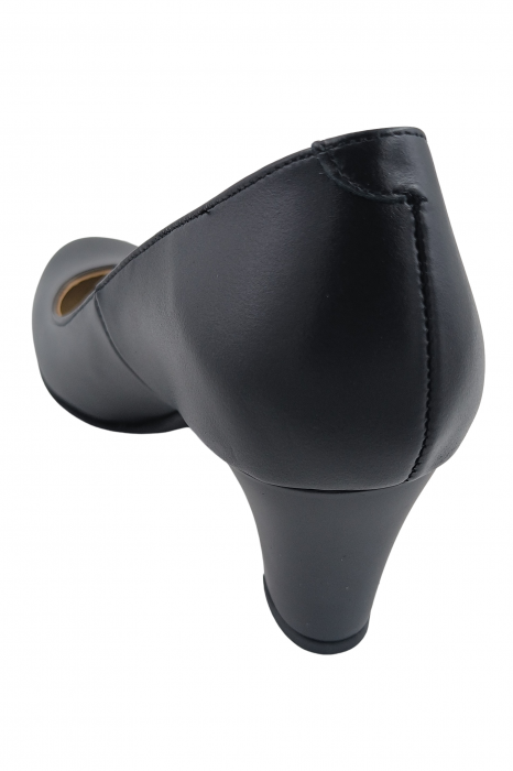 Pantofi damă eleganți, piele naturală, toc mediu gros, negru, SANDALI [3]