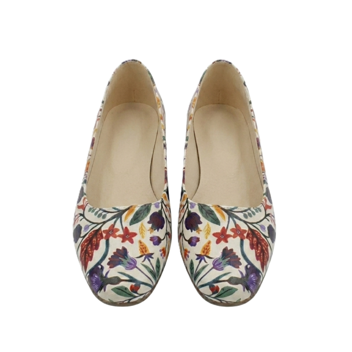 Pantofi dama Floral Garden, slip-on, piele naturala, toc 4 cm [3]