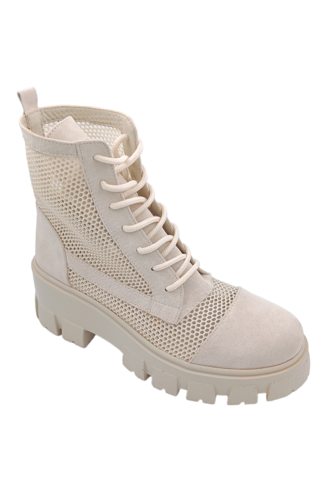 Ghete damă bej din piele întoarsă cu plasă, mărimea 36.5 [2]