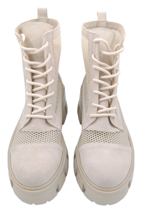 Ghete damă bej din piele întoarsă cu plasă, mărimea 36.5 [4]