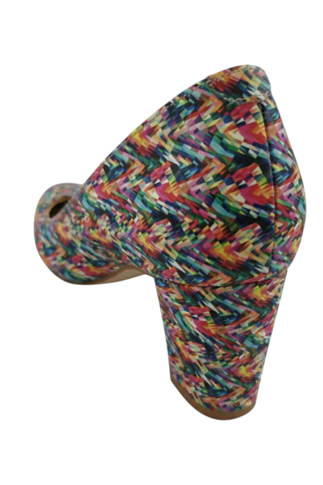 Pantofi damă eleganți multicolor cu imprimeu abstract și toc 7 cm [3]