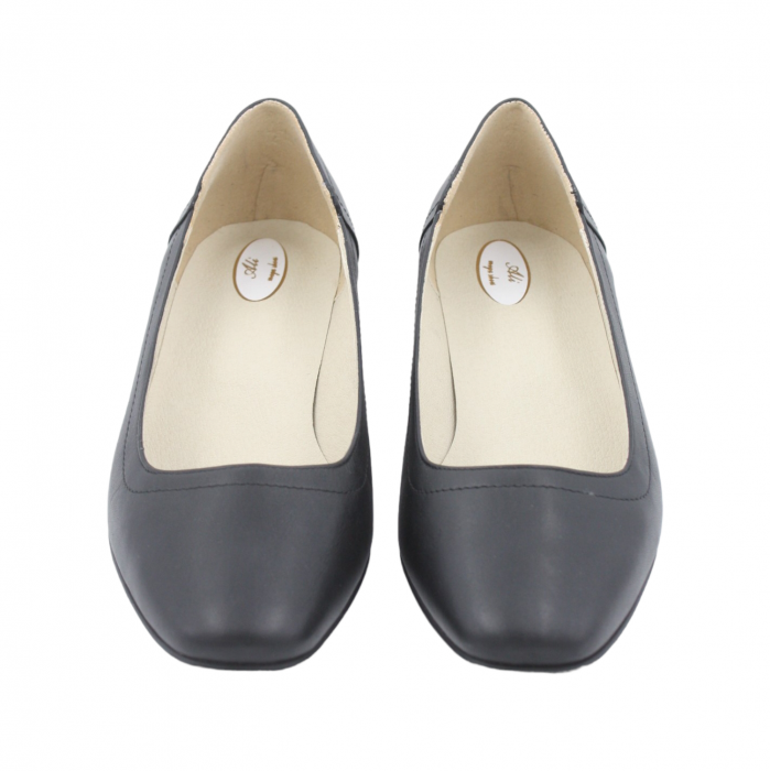 Pantofi damă, piele naturală, negru, toc mic, gros, SANDALI [2]