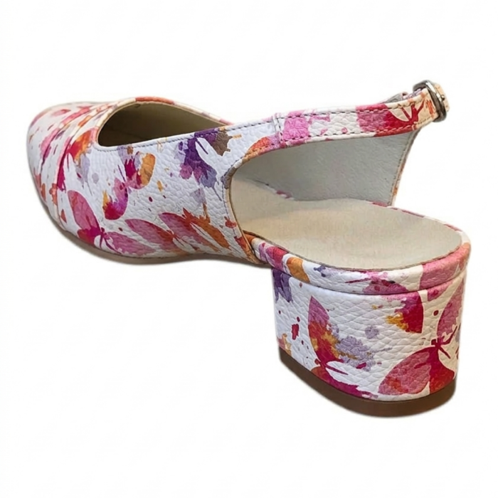 Pantofi dama slingback cu imprimeu Butterfly Bloom, varf patrat, toc 4 cm [3]