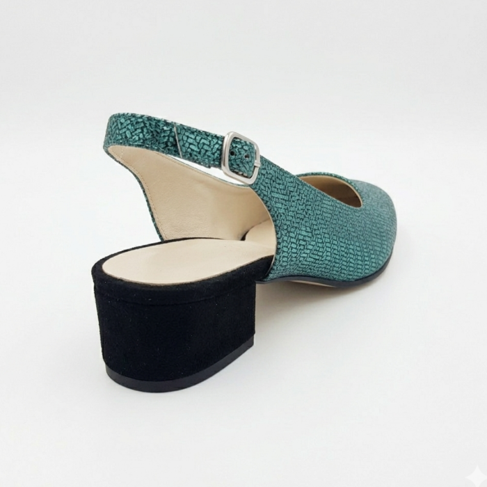 Pantofi slingback damă piele – Emerald Metallic [3]