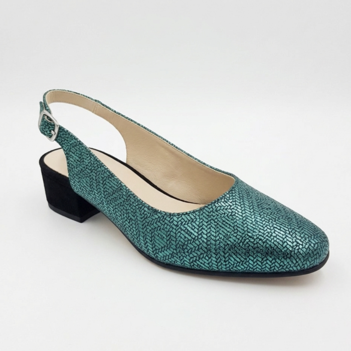 Pantofi slingback damă piele – Emerald Metallic [2]