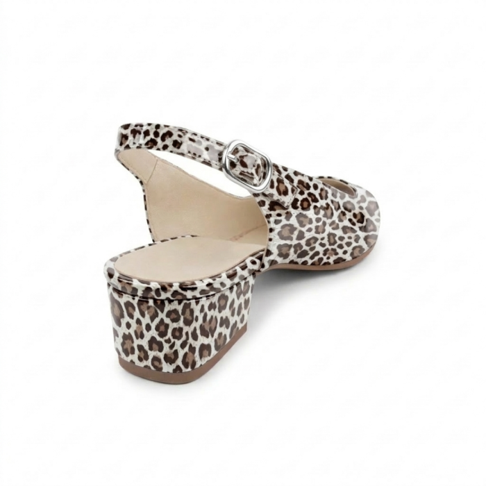 Pantofi slingback damă piele – Leopard Lacuit [3]