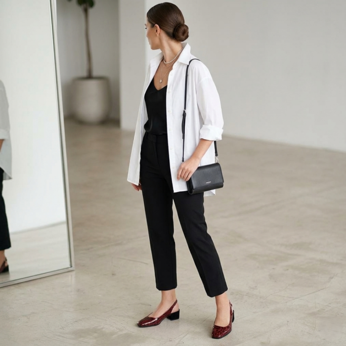 Pantofi slingback damă piele – Leopard Roșu Lacuit [6]