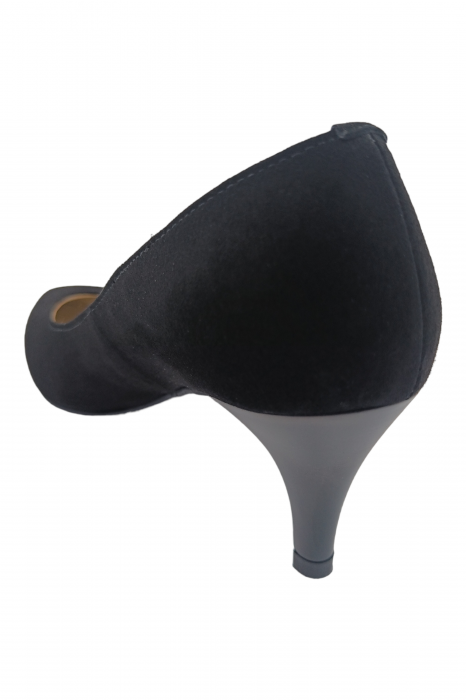 Pantofi damă, stiletto, piele naturală velur, toc cui, negru, SANDALI [3]