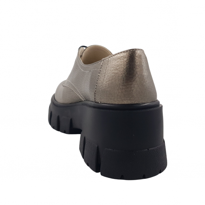 Pantofi oxford damă, piele naturală bizon, talpă cu crampoane, bronz, Sandali [2]