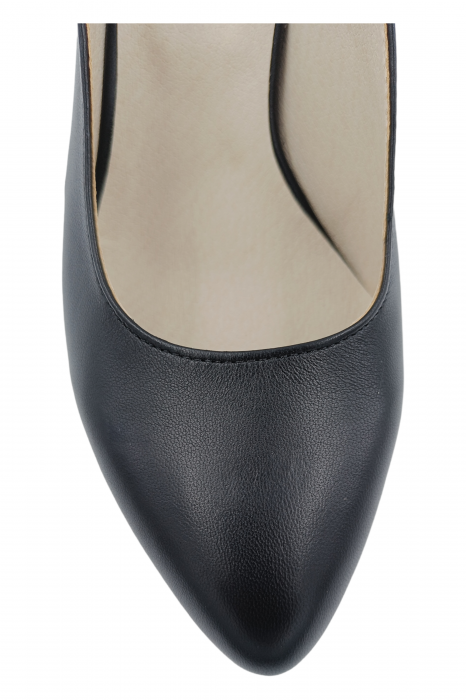 Pantofi sanda damă eleganți, piele naturală, varf migdalat, toc gros, imprimeu CARA, Sandali [4]