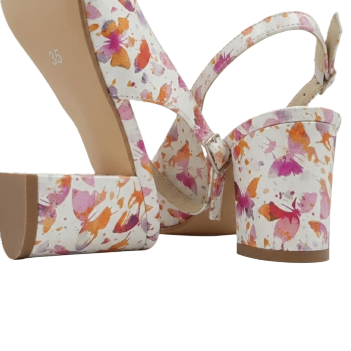 Pantofi-sandale dama Butterfly Bloom, piele naturala, toc 6 cm [4]