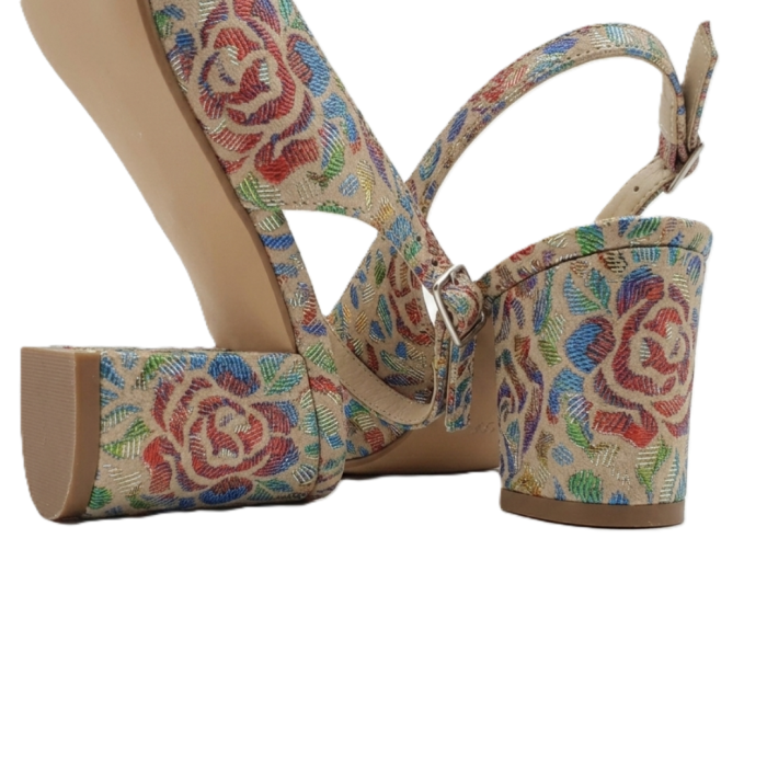Pantofi-sandale dama Luxury Mosaic, piele naturala, toc 6 cm [4]